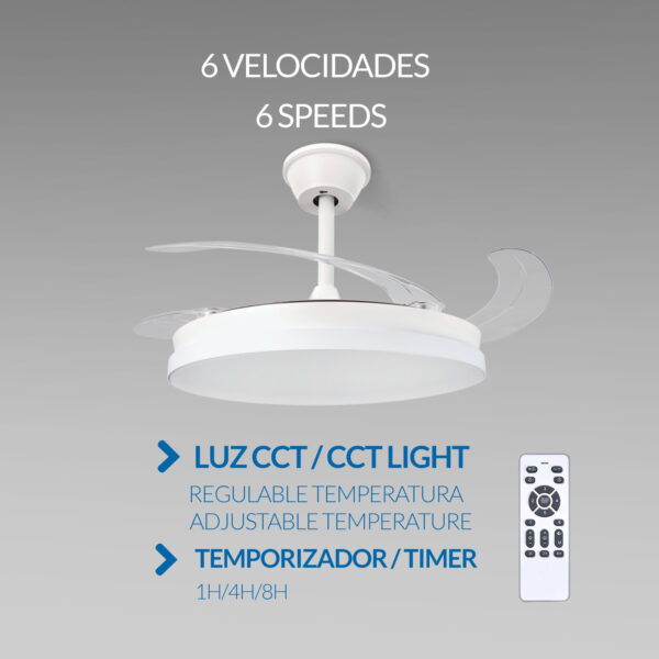 Ventoinha de Teto LED White Hoom - Image 3