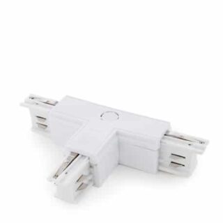 Conector tipo T para calha trifásico Branco