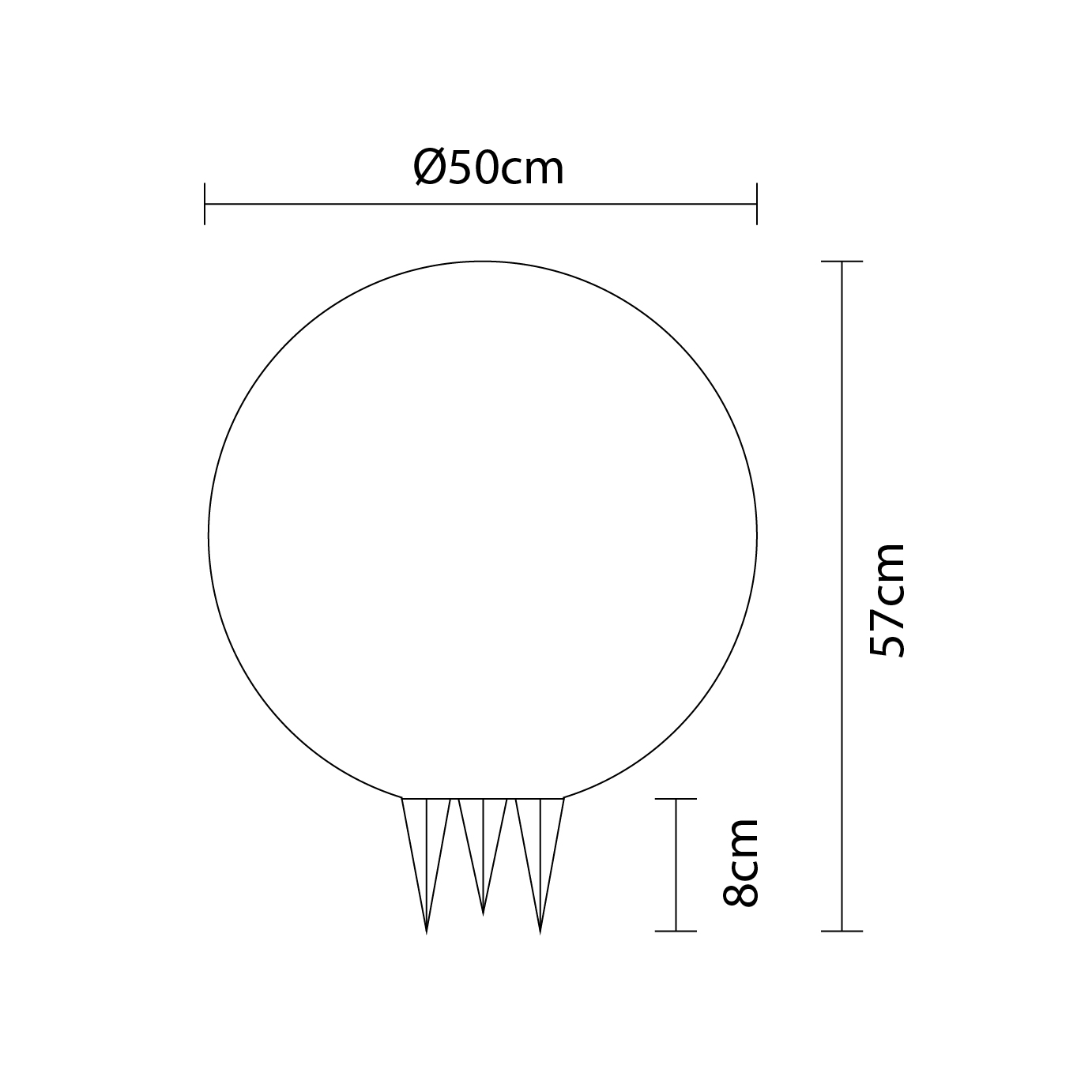 Bola de luz com espigão BONINA IP65 1xE27 Alt.57xD.50cm cor granito - Image 3