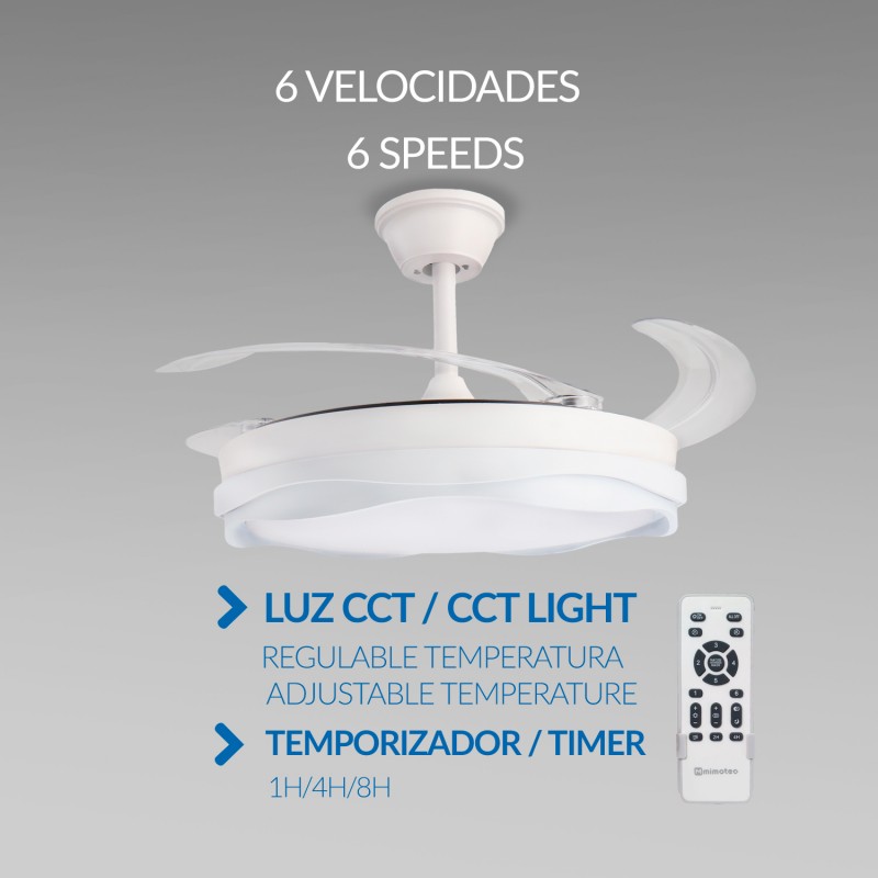 Ventoinha de Teto LED White Plant Ø106 cm CCT - Image 4