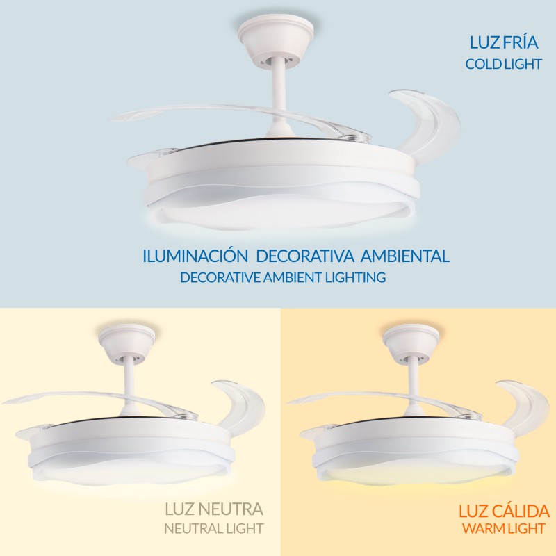 Ventoinha de Teto LED White Plant Ø106 cm CCT - Image 5