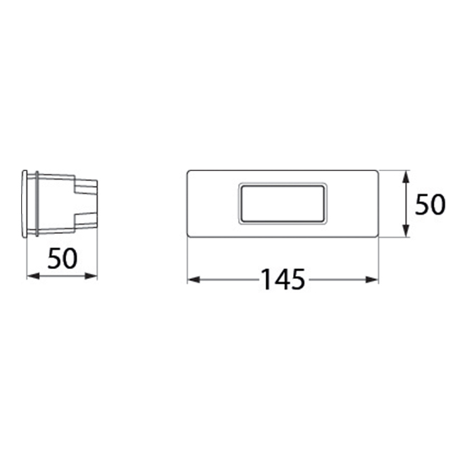 Aplique de encastrar NINA 1xR7s (78mm) 3,5W botãoCCT (3cores) IP55 C.14,5xL.5xAlt.5cm preta - Image 2