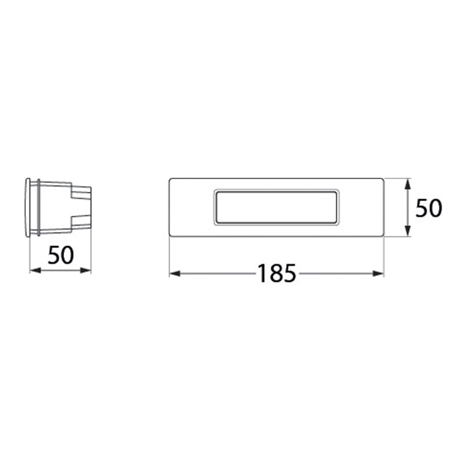 Aplique de encastrar NINA 1xR7s(118mm) 7,5W botãoCCT (3cores) IP55 C.18,5xL.5xAlt.5cm preta - Image 2
