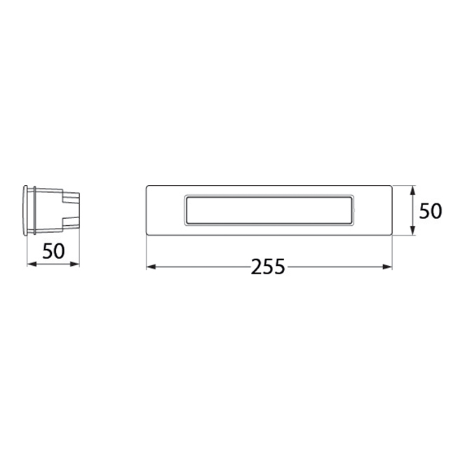 Aplique de encastrar NINA 1xR7s(189mm) 10,5W botãoCCT (3cores) IP55 C.25,5xL.5xAlt5cm preta - Image 2