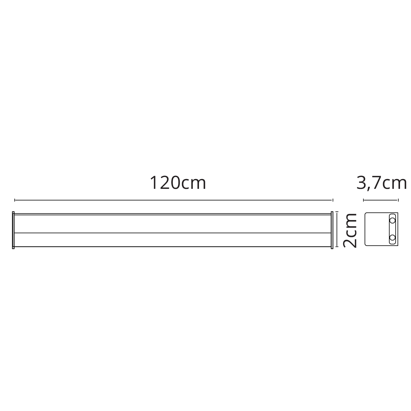 Régua AXINITE 120cm 1x16W LED 1440lm 6400K C.120xL.2xAlt.3,7cm branco - Image 3