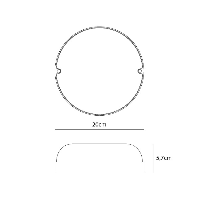 Aplique KASAI redondo IP54 1x24W LED 1680lm 6400K Alt.5,7xD.20cm branco - Image 2