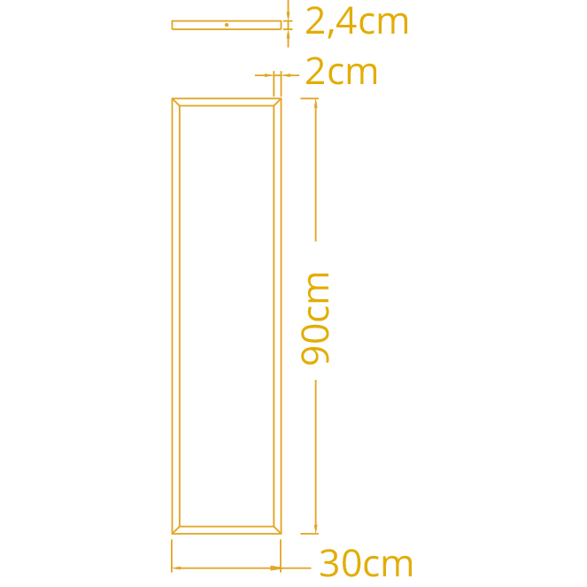 Painel de superfície VOLTAIRE 30x90 72W LED CCT 3000/4000/6500K C.90xL.30xAlt.2,4cm branco - Image 3