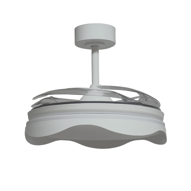 Ventoinha de tecto OLAS branca, 4 palas retráteis, 72W LED 3000|4000|6000K, Alt.35xD.108/50cm - Image 2