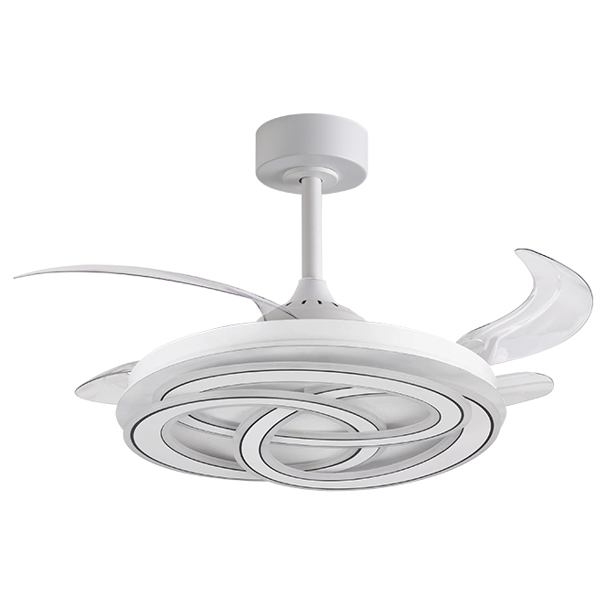 Ventoinha de tecto NUDOS branca, 4 palas retráteis, 200W LED 3000|4000|6000K, Alt.35xD.108/50cm - Image 3