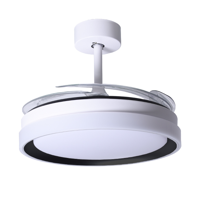 Ventoinha de tecto KIGALI branca/preta, 4palas retráteis, 72W LED 3000|4000|6000K, Alt.35xD.108/50cm - Image 2