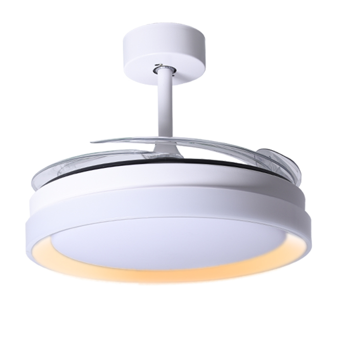 Ventoinha de tecto KIGALI branca/dourada 4palas retráteis, 72W LED 3000|4000|6000K Alt.35xD.108/50cm - Image 2
