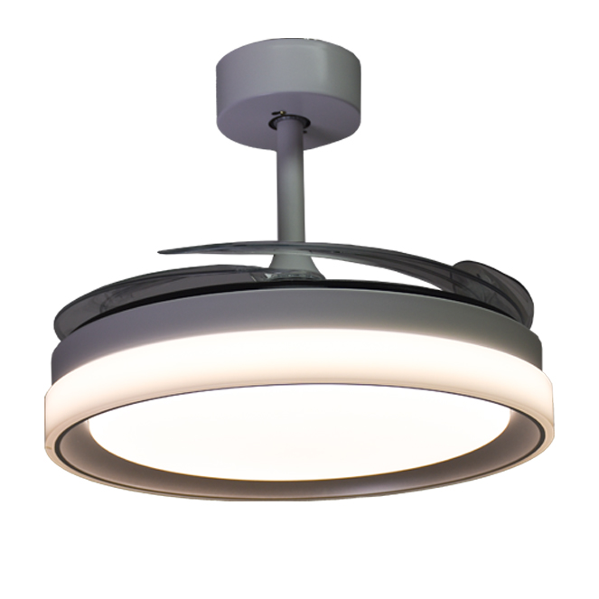 Ventoinha de tecto KIGALI branca/prata, 4palas retráteis, 72W LED 3000|4000|6000K, Alt.35xD.108/50cm - Image 3