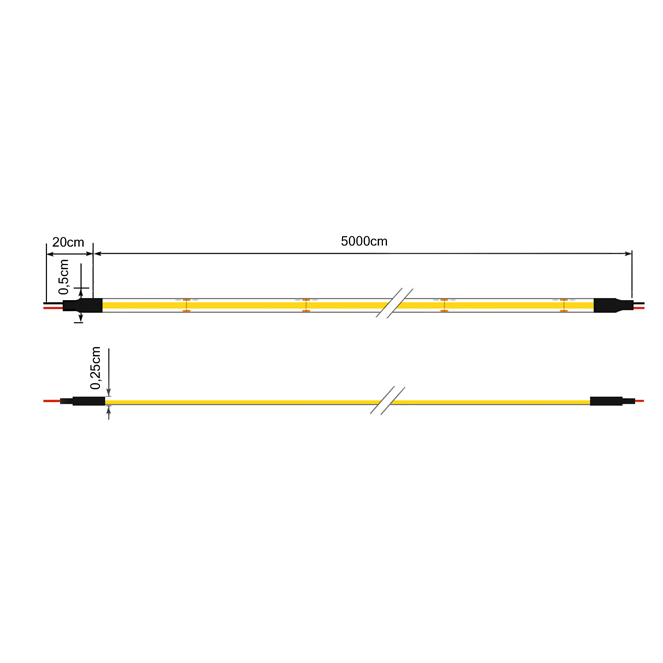 Fita LED COB 24V 8W/m 400LED/m 2700K IP20 com corte livre 50m/rolo - Image 2