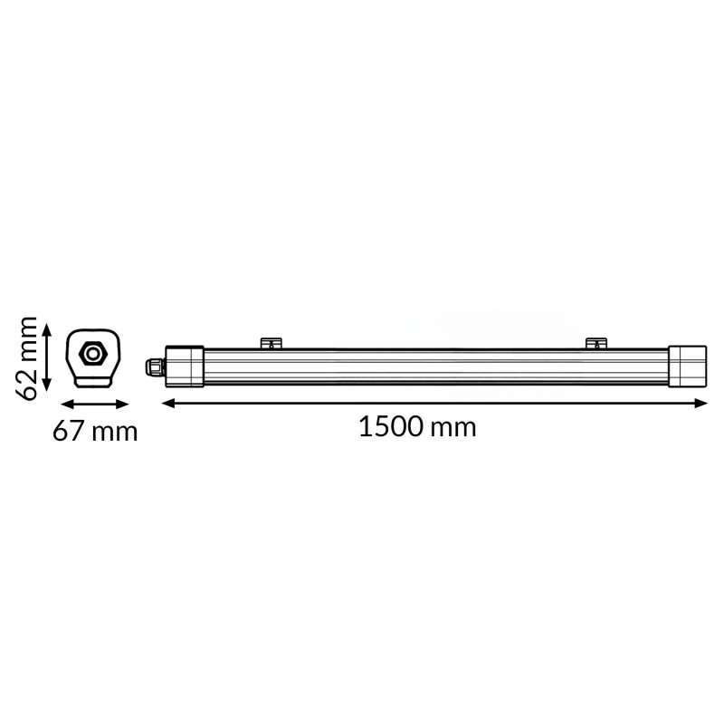 Armadura Estanque LED Burdeos 48W 1500mm CCT Vinculável - Image 2