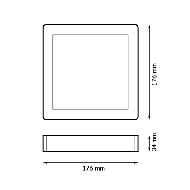 Painel LED Saliente Serie Eco Quadrado 15W 3000K - Image 2