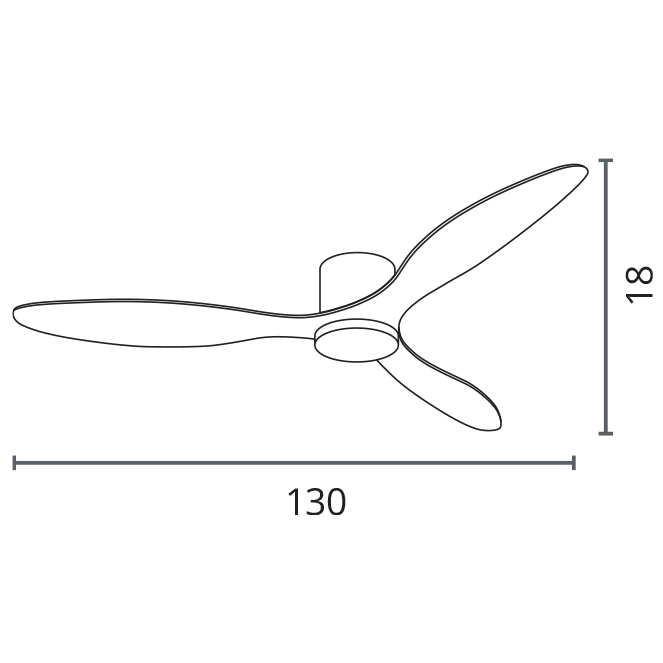 Ventoinha de tecto MISTRAL preto/cerejeira, 3 palas, 48W LED 3000|4000|6500K A.18xD.130cm - Image 3
