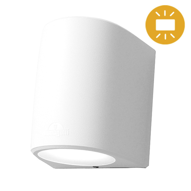 Aplique MARTA 2xGX53 10W botão CCT (3cores) IP55 C.16,4xL.14,5xAlt.19,2cm resina branca