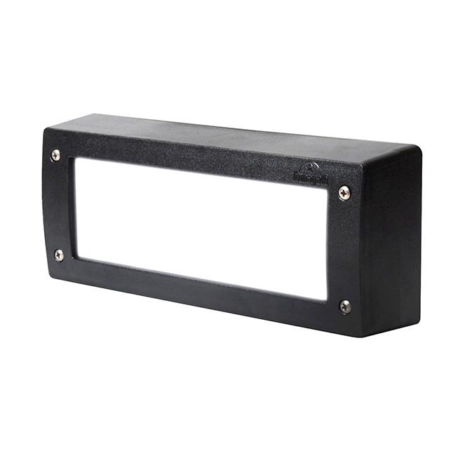 Aplique LETI 2xGX53 6W botão CCT (3cores) IP66 C.30xL.6,5xAlt.12cm resina preta