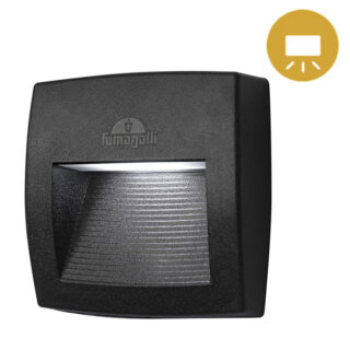 Aplique LORENZA 1xR7s (78mm) 3,5W botão CCT (3cores) IP55 C.15xL.4,5xAlt.15cm resina preta