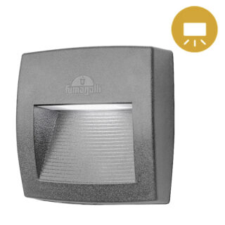 Aplique LORENZA 1xR7s (78mm) 3,5W botão CCT (3cores) IP55 C.15xL.4,5xAlt.15cm resina cinza