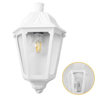 Aplique IESSE 1xE27 IP55 C.22xL.13xAlt.35cm resina branca