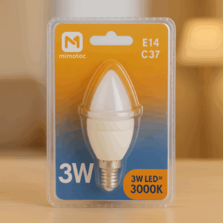 Lâmpada LED C37 E14 3W 3000K