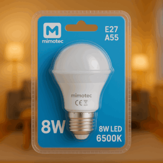 Lâmpada LED E27 A55 8W 3000K