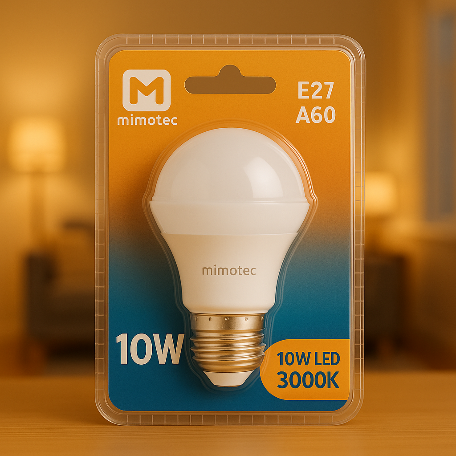 Lâmpada LED E27 A60 10W 3000K