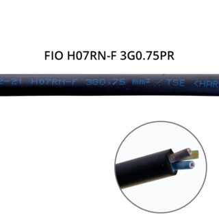 Cabo Baixa Tensão flexível H07RN-F 3x0,75mm2 em borracha preta