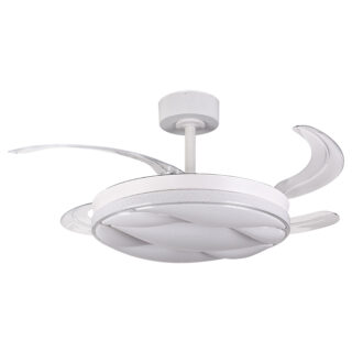 Ventoinha de tecto KARNAK branca, 4 palas retráteis, 72W LED 3000|4000|6000K, Alt.30/40xD.108/50cm