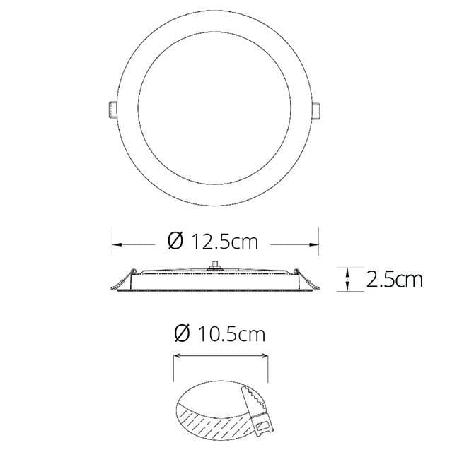 Foco encastrar INTEGO 2.0 PC redondo 6W LED CCT 600lm Alt.2,5xD.12,5cm branco - Image 2
