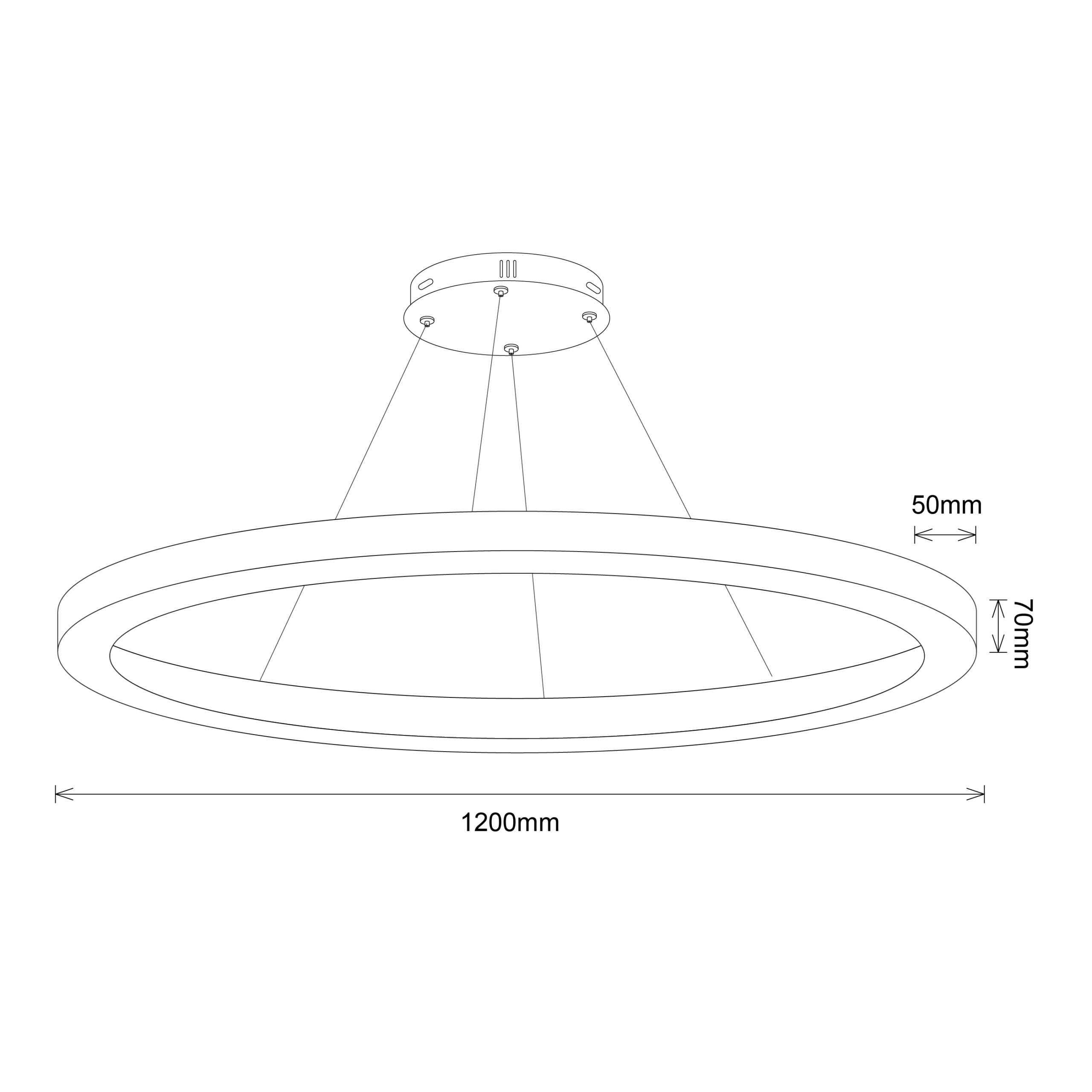 Suspensão LineX Circle LED CCT 80W 8000lm 3000K/4000K/6400K Alt.Reg.xD.120cm branco - Image 2