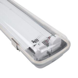 Armadura estanque LINESTA TypeC IP65 2xG13 T8 LED 120cm C.127xL.9,7xAlt.5,7cm cinzento