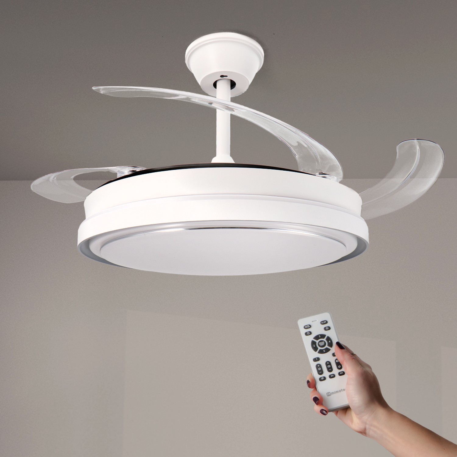 Ventoinha de Teto LED White Hood ø107 Cm CCT