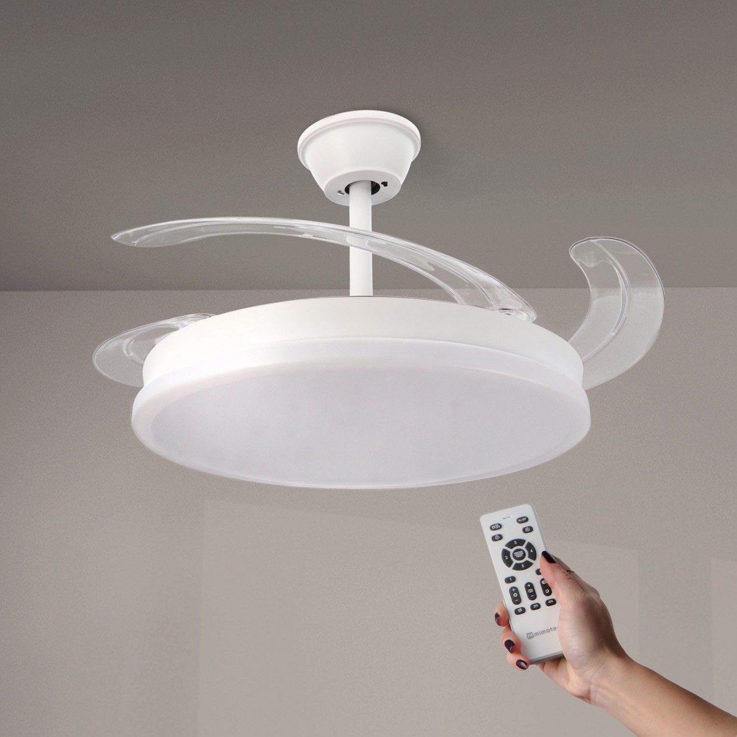 Ventoinha de Teto LED White Otah ø107 Cm CCT