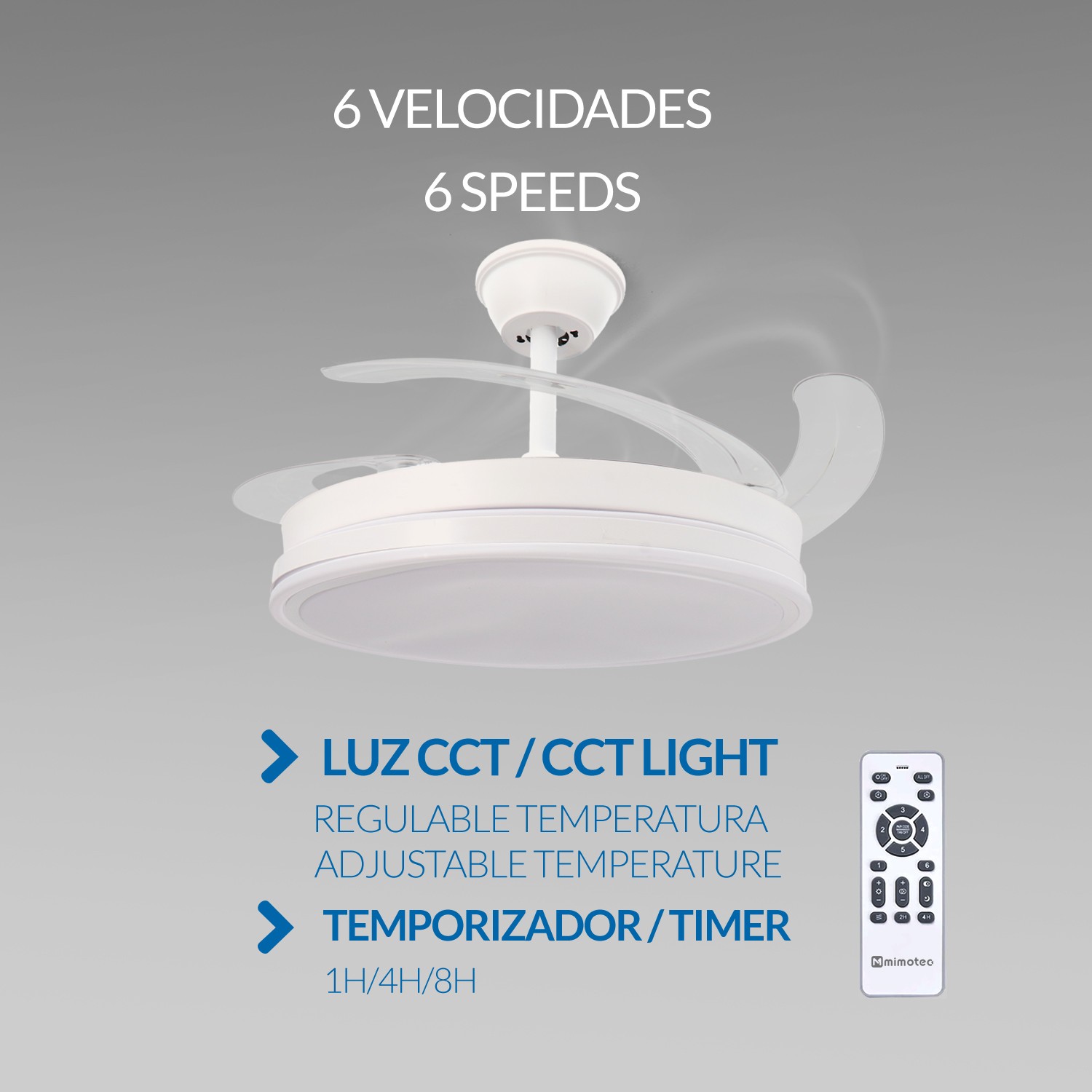 Ventoinha de Teto LED White Olga ø107 Cm CCT - Image 4
