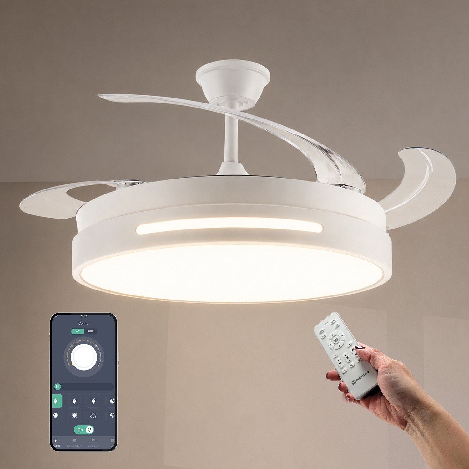 Ventoinha de Teto LED White Smart ø108 Cm CCT
