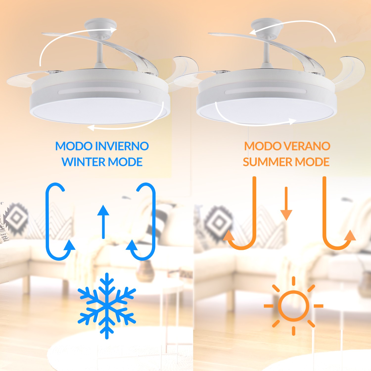 Ventoinha de Teto LED White Smart ø108 Cm CCT - Image 5